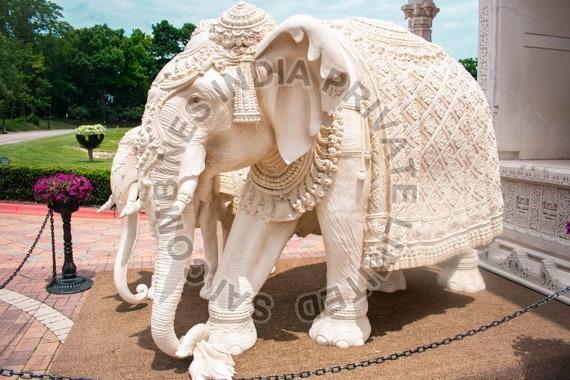 8 Feet Marble Elephant Statue
