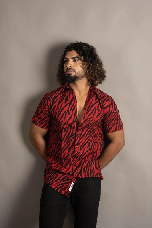 Mens Zebra Print Shirt