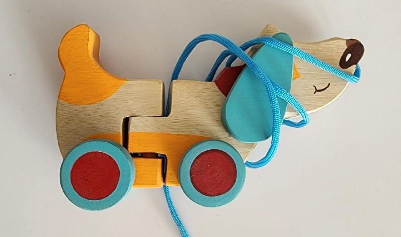 Puppy Pull Cart Wooden Toys