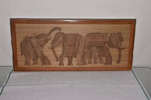 Elephant Painted Bamboo Photo Frame