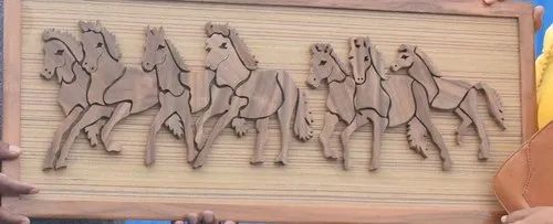 Wooden Running Horse Ancient Wall Art