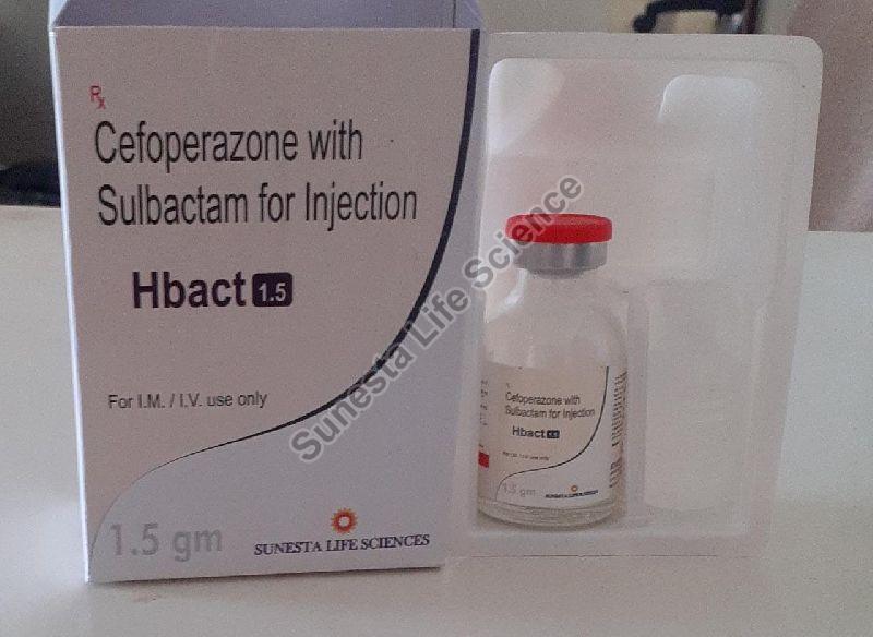 Cefoperazone 1gm sulbactamfor 1mg +500 mg Hbact  Injection