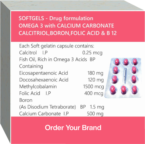 Calcium Carbonate Calcitriol Boron Folic acid B12 Softgel Capsules