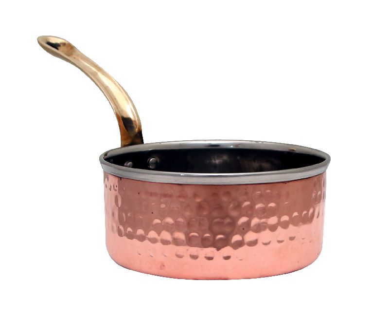 Copper Steel W/O Lid Hammered Sauce Pan