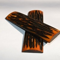 Dyed Amber Stag Camel Bone Scale
