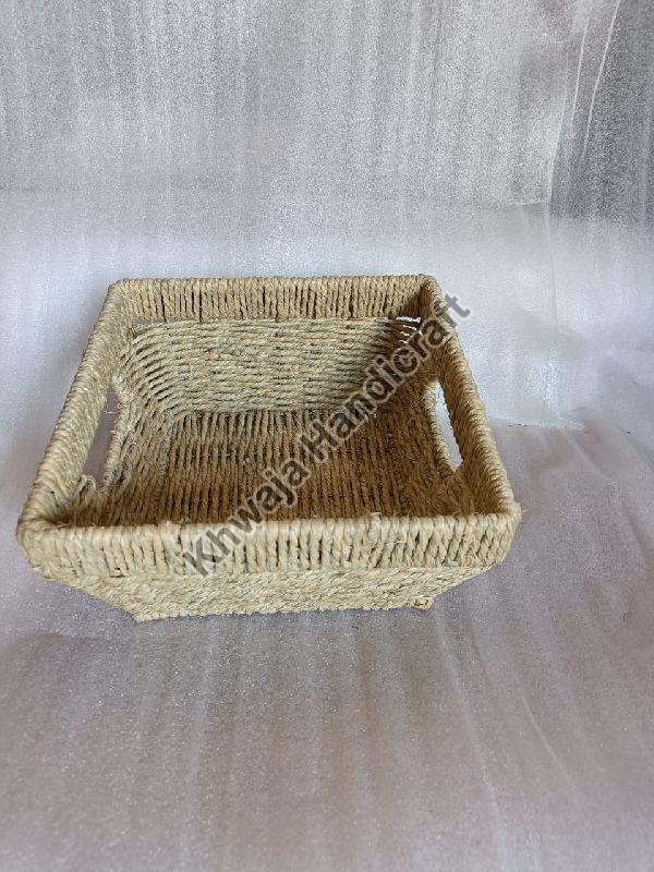 Square Seagrass Basket with Handle