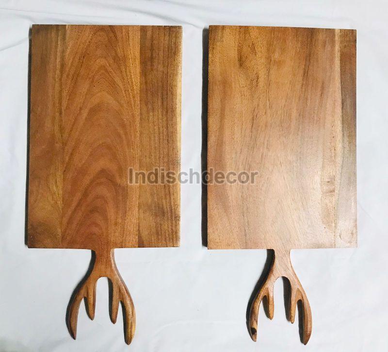 GAURI KOHLI Indus Acacia Wood Cutting Board 15.25-in x 12.0-in BPA