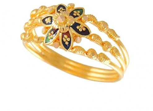 Meenakari Gold Ring