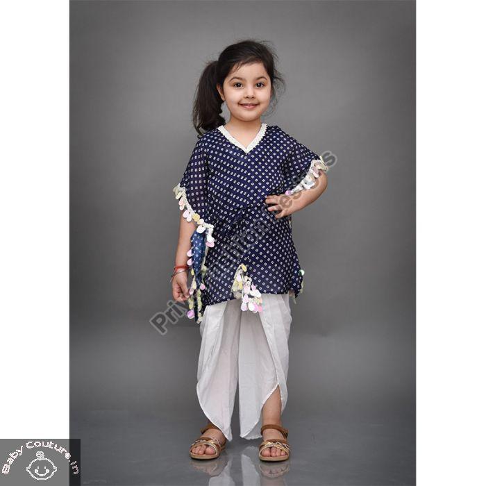 Round Kids Party Wear Silk Top and Check Dhoti Pant Set at Rs 1400 in  Kolkata