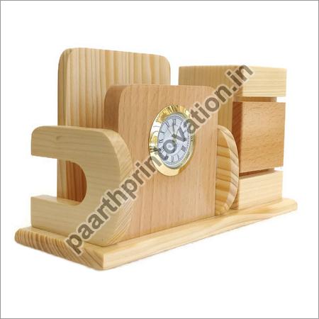 Wooden Mobile Stand With Pen Stand