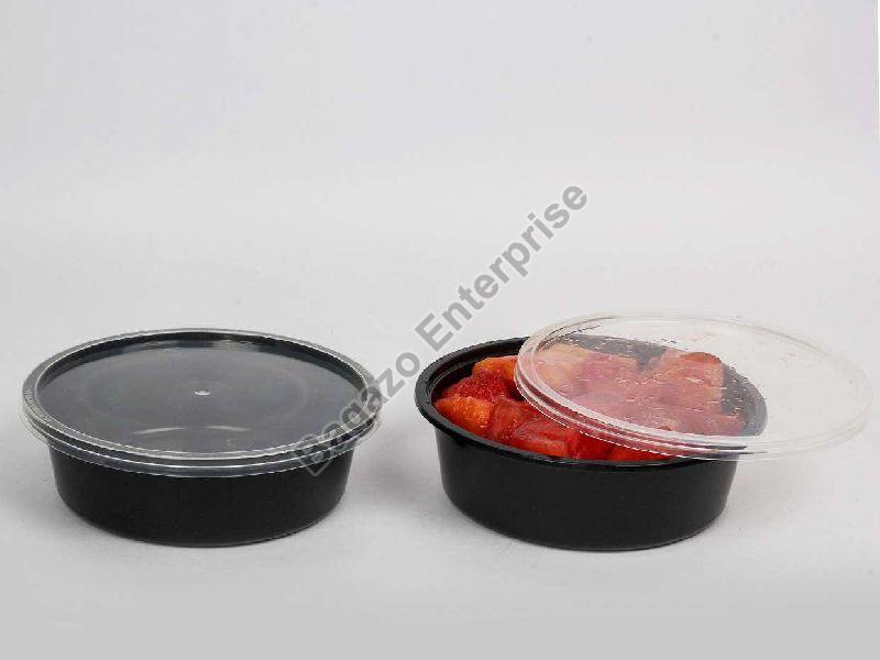 Round 100 Ml Black Disposable Plastic Food Container