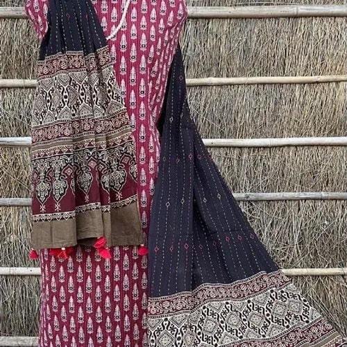 Ajrakh Printed Cotton Unstitched Suit