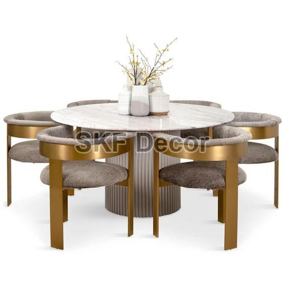 4 Seater Metal Round Dining Table Set