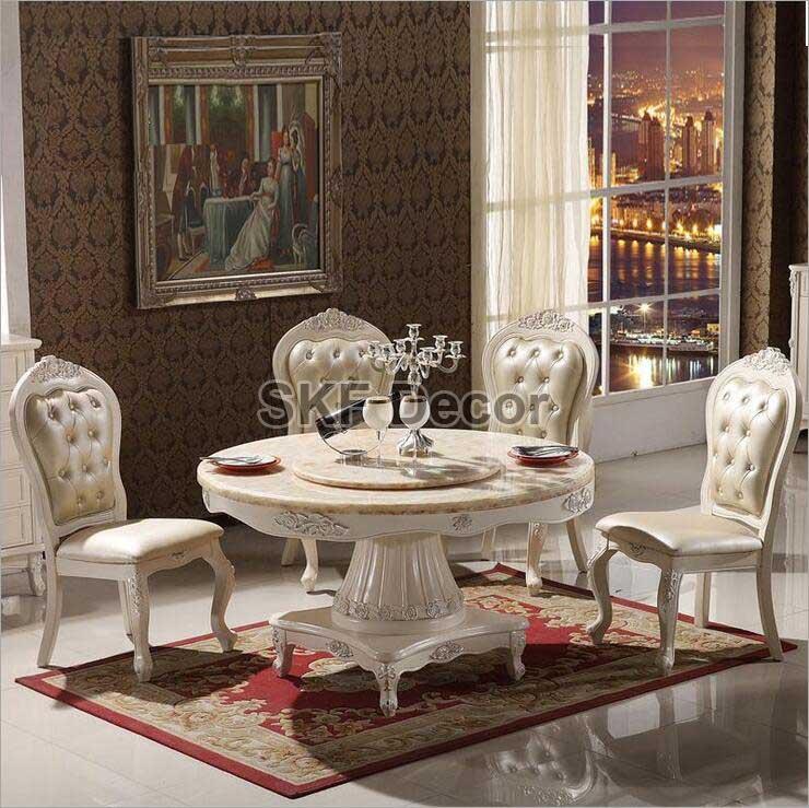 Luxury Style Round Dining Table Set Manufacturer Supplier from Delhi India