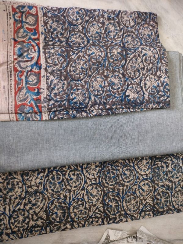 Printed 2 Piece Kalamkari Silk Dress Material Set, Floral at Rs 570/meter  in Malkajgiri