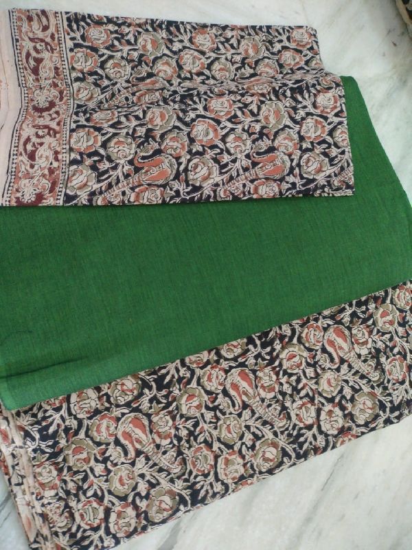 Dress material white kalamkari pigment print chiffon dupatta cotton salwar  kameez | Kiran's Boutique