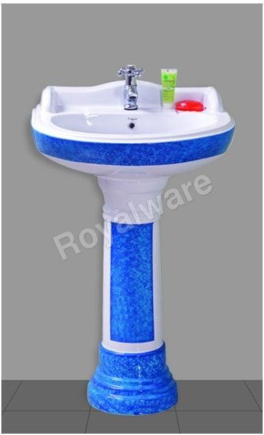 Double Color Pedestal Wash Basin