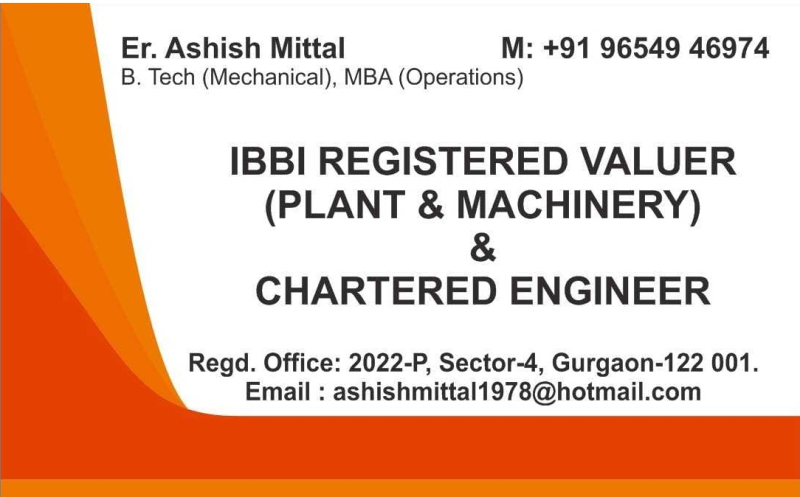 IBBI Registered Valuer Plant & Machinery & Chartered Engineer