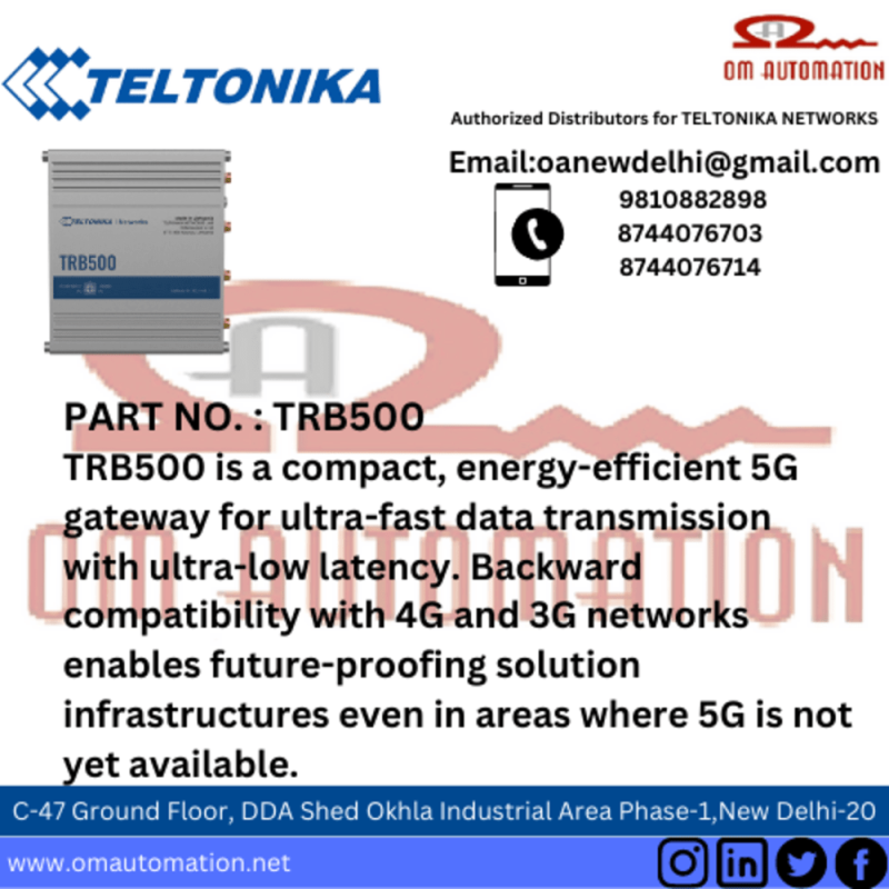 Teltonika TRB500 Gateway Industriale 5G - LTE Cat 20, Porta Gigabit, IoT, Robust