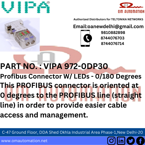 VIPA 972-0DP30 PROFIBUS CONNECTOR W/ LEDs - 0/180 DEGREES Exporter ...