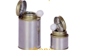 Cylindrical Silver Brush Tin Can