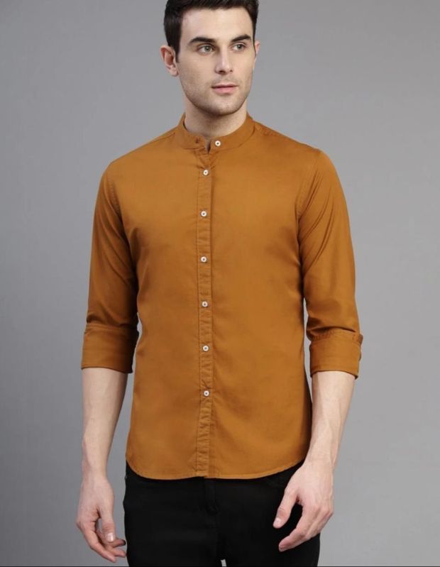 Men Mandarin Collar Shirts Collar Chinese Dress Shirt Large Size
