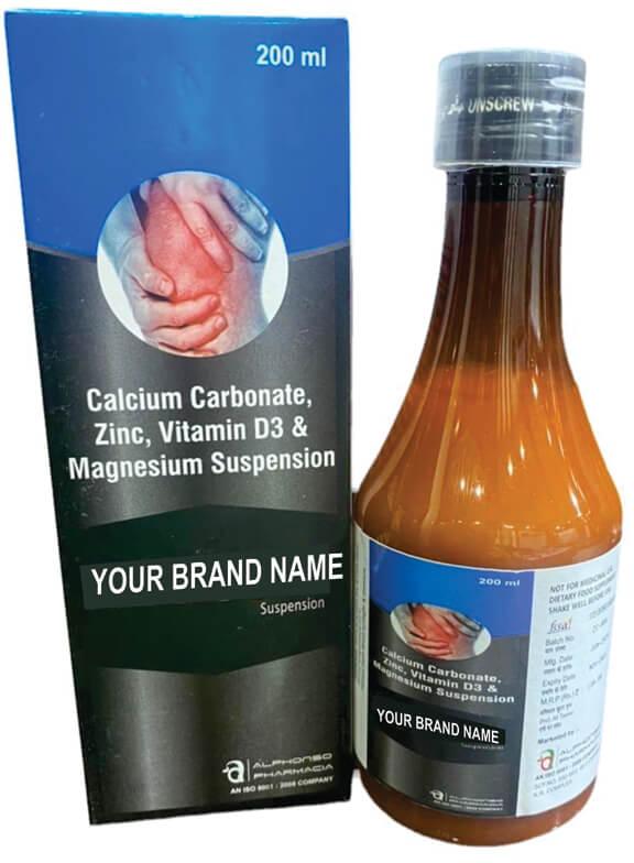Calcium Carbonate, Zinc, Vitamin D3 and Magnesium Suspension