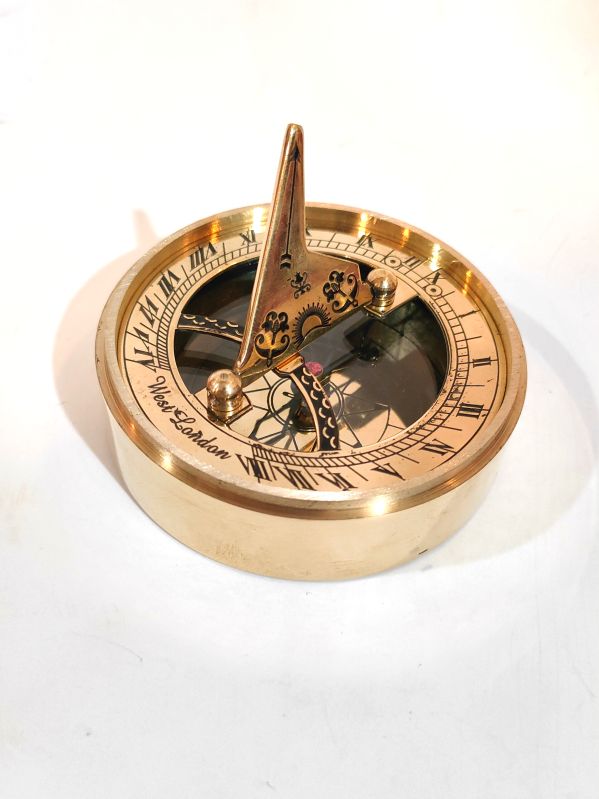 Handcrafted Brass Compass with Sundial - Perfect Gift