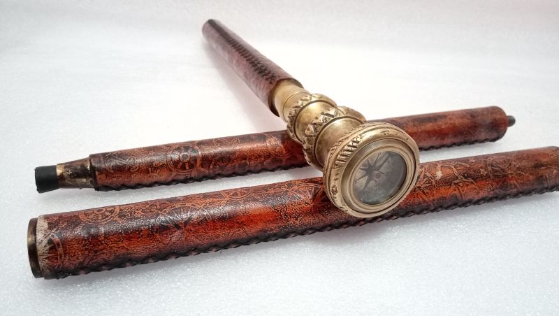 Brass Wooden Telescope Walking Stick Manufacturer Supplier from