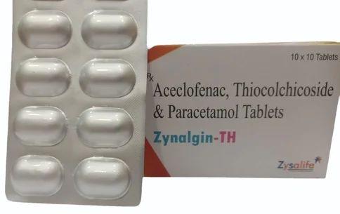 Aceclofenac Thiocolchicoside and Paracetamol Tablet