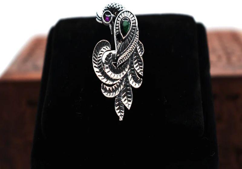 QualityAj Leaf Design Adjustable Ring for Women and Girls (Silver)