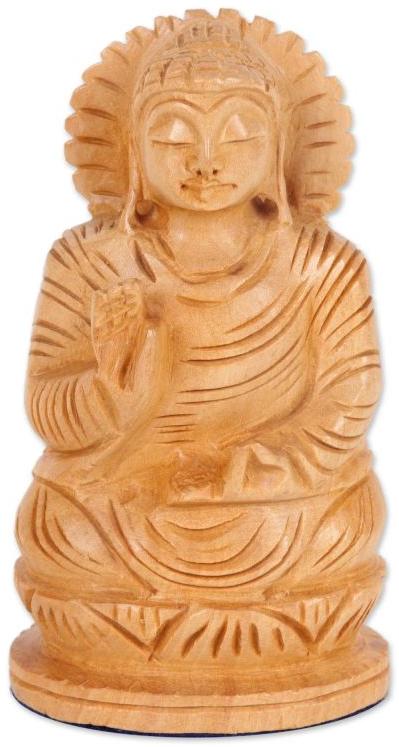 Wooden Meditating Buddha