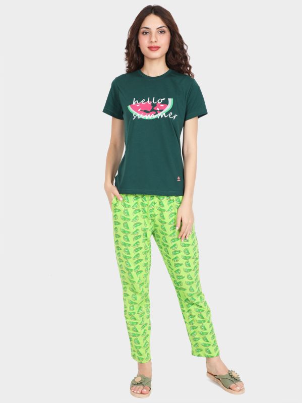 Green Ladies Pajama Set