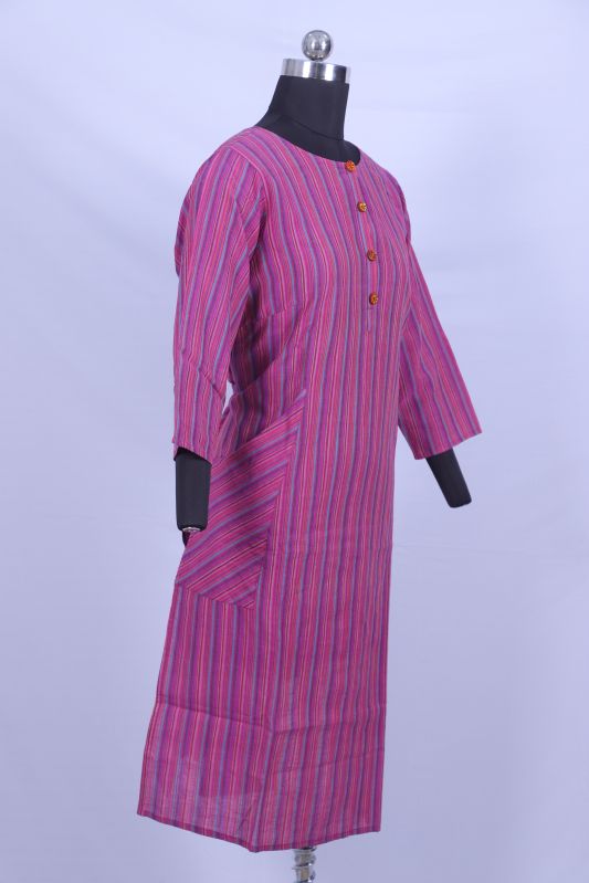 Plain Formal Wear Khadi Cotton Kurti at Rs 450 in Surat | ID: 20108931691