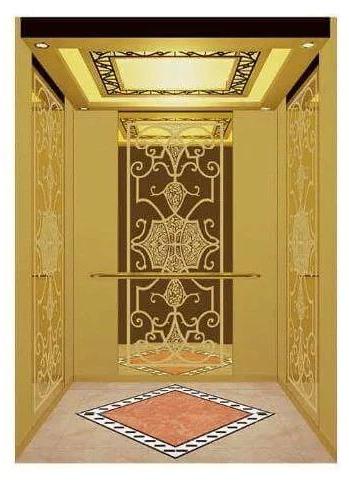 SS Designer Golden Elevator Cabin