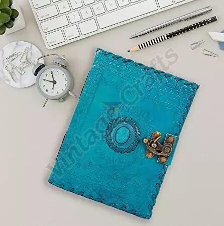 Vintage Handmade Stone Leather Journal