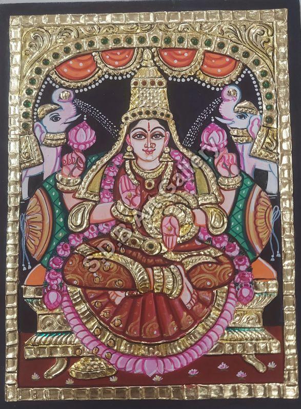 lakshmiji tanjore painting 22 carat gold foil 8 x 6 inch