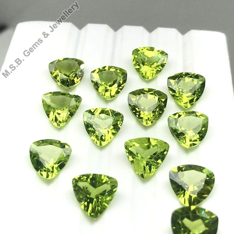 Trillion Cut Peridot Loose Gemstones