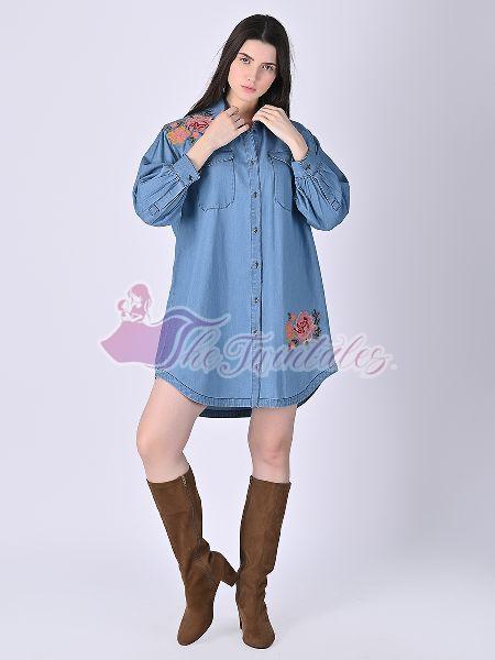 Monki denim mini shirt dress in blue | ASOS-calidas.vn