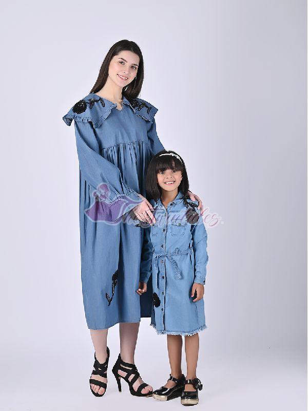Mother and Daughter Alaia Denim Dress
