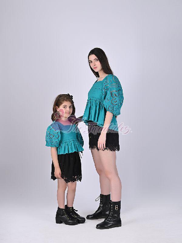 Mother and Daughter Emilia Cutwork Blouse Top
