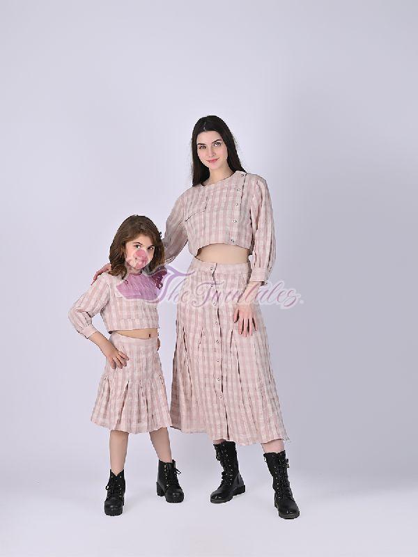 Mother and Daughter Tiffany Linen Co-ord Set