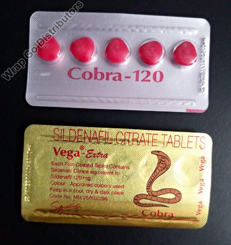 Vega Extra Cobra (R) 120mg Tablets, Packaging Type : Aluminium