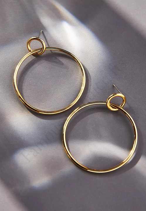 Brass Gold Plated Hoop Earrings