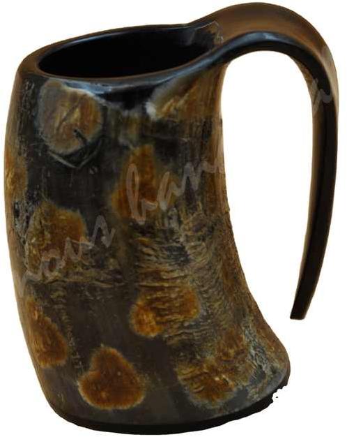 India Black & Brown Buffalo Horn Mug