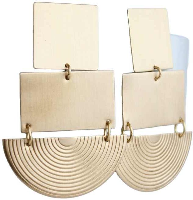 Ladies Zircon Designs Brass Earrings