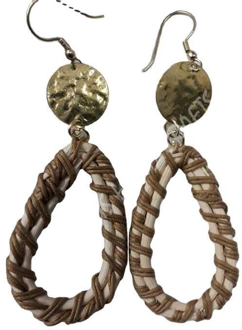 Lightweight Geometric Rattan Dangle Earrings