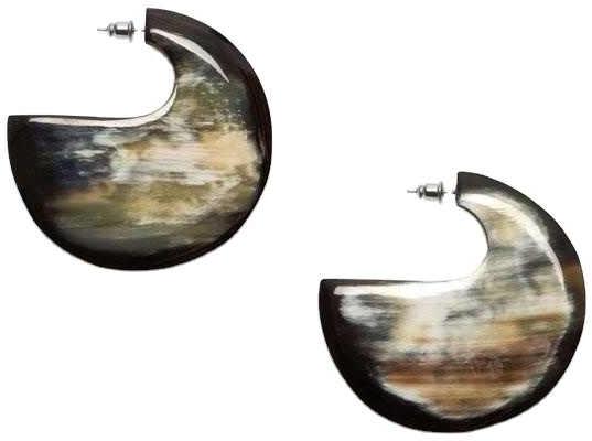 Natural Fancy Buffalo Horn Earrings