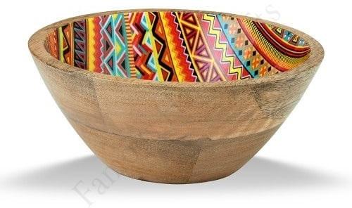 Round Ceramic Geometry Bowl