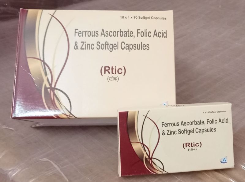 Ferrous Ascorbate Folic Acid Zinc Softgel Capsule